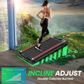 2 in 1 Walking Pad Treadmill with Incline, 2.5HP Under Desk Treadmill with Handle Remote Control & LED Touch Screen for Home Office Workout, 300 lb Weight Capacity Black & Green