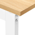 Dextrus 47 in Computer Desk with Storage Drawers & LED Light, Office Desk with Monitor Stand & Power Outlets, Work Study PC Desk for Small Spaces, Home Office, Oak