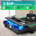 2 in 1 Walking Pad Treadmill with Incline, 2.5HP Under Desk Treadmill with Handle Remote Control & LED Touch Screen for Home Office Workout, 300 lb Weight Capacity Black & Green