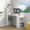 48" Computer Desk with 6-Tier Storage Shelves, 3-in-1 Reversible Writing Desk w/ Bookshelf & CPU Stand, Space-Saving Home Office Workstation