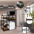 Microwave Stand 4-Tiers Kitchen Storage Fit Mini Fridge Baker¡¯s Rack Shelving Utility Coffee Bar with Big Drawer Wine Rack Metal Frame Industrial Workstation Organizer Kitchen Decor