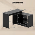 Tangkula L-Shaped 48" Reversible Corner Writing Desk with 2-Way Cabinet & 4 Storage Compartments