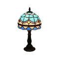 Retro Mediterranean Mosaic Table Lamp – Glass Shade Decorative Desk Light