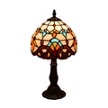 Retro Mediterranean Mosaic Table Lamp – Glass Shade Decorative Desk Light
