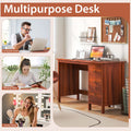 Computer Desk Study Writing Desk Home Office Workstation with 3 Drawers Black