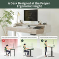 FEZIBO Electric Standing Desk with 3 Drawers & Monitor Shelves, 48 x 26 in Sit Stand Home Office Desk, Rustic Brown
