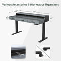 FEZIBO Electric Standing Desk with 3 Drawers & Monitor Shelves, 48 x 26 in Sit Stand Home Office Desk, Rustic Brown