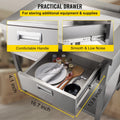 Commercial Work Table Workstation 24 x 42 Inches Commercial Food Prep Work Table with 2 Drawers. Undershelf and Backsplash. 992 lbs Load Stainless-Steel Kitchen Island for Restaurant. Home and Hotel