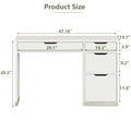 Dreamcurship White Desk with Drawers, Modern Computer Desk with File Drawers, Home Office Study Writing Desk with Storage, White