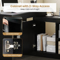 Tangkula L-Shaped 48" Reversible Corner Writing Desk with 2-Way Cabinet & 4 Storage Compartments