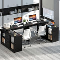 Tangkula L-Shaped 48" Reversible Corner Writing Desk with 2-Way Cabinet & 4 Storage Compartments