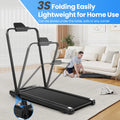 2 in 1 Walking Pad Treadmill with Incline, 2.5HP Under Desk Treadmill with Handle Remote Control & LED Touch Screen for Home Office Workout, 300 lb Weight Capacity Black & Green
