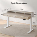 FEZIBO Electric Standing Desk with 3 Drawers & Monitor Shelves, 48 x 26 in Sit Stand Home Office Desk, Rustic Brown