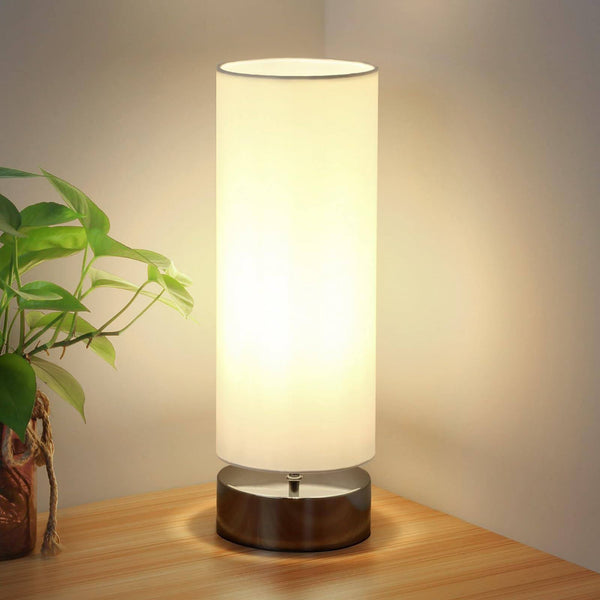 Seaside Village Touch Control Table Lamp Bedside Minimalist Desk Lamp Modern Accent Lamp Dimmable Touch Light with Cylinder Lamp