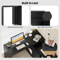 Tangkula L-Shaped 48" Reversible Corner Writing Desk with 2-Way Cabinet & 4 Storage Compartments