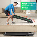 2 in 1 Walking Pad Treadmill with Incline, 2.5HP Under Desk Treadmill with Handle Remote Control & LED Touch Screen for Home Office Workout, 300 lb Weight Capacity Black & Green