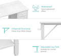 Lufeiya White Desk with Drawers & Storage Shelves, 47 in Study Work Writing Desk for Home Office Bedroom, Simple Modern Cute PC Computer Desks Table, White