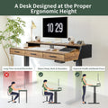 FEZIBO Electric Standing Desk with 3 Drawers & Monitor Shelves, 48 x 26 in Sit Stand Home Office Desk, Rustic Brown