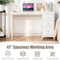 Computer Desk Study Writing Desk Home Office Workstation with 3 Drawers Black